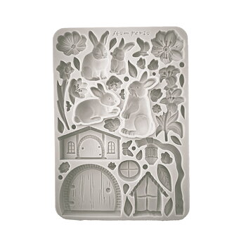 Silicon mould A5 - Rabbit and flowers