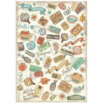 A4 Rice paper packed - Art of Travelling labels