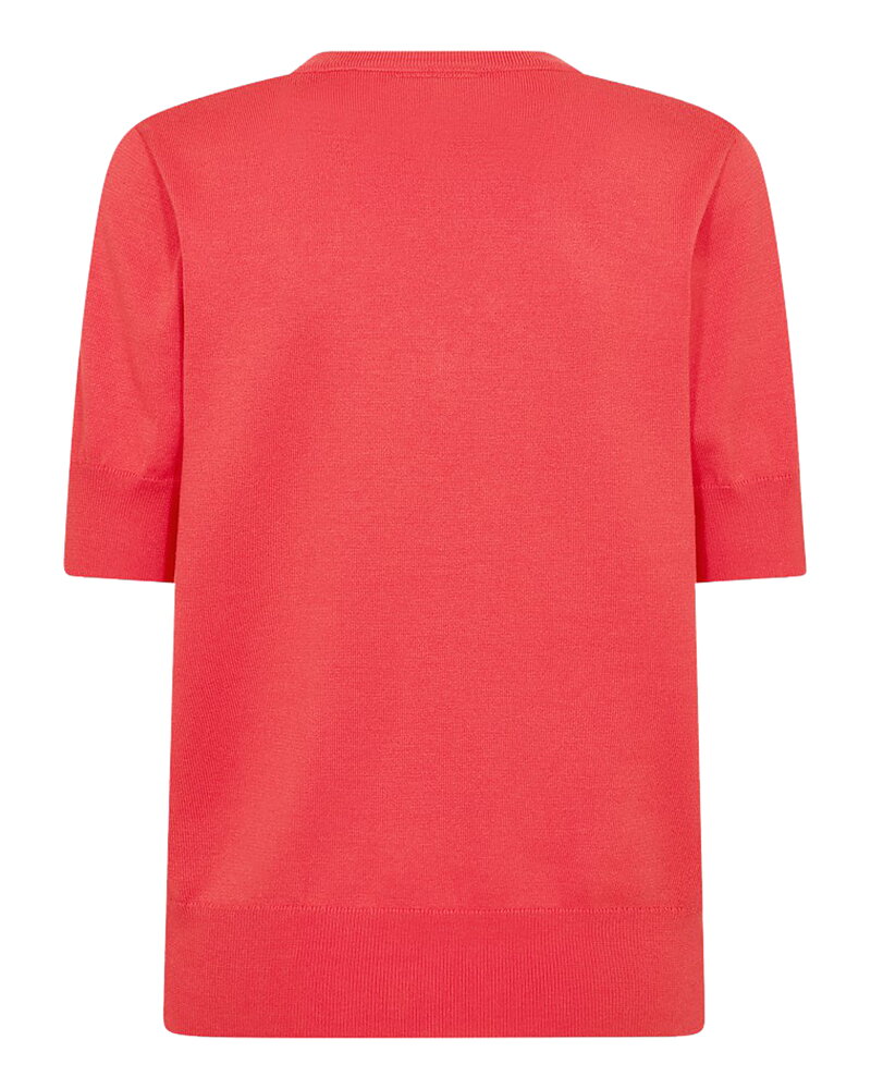 Jumper Katie kort ärm korallröd