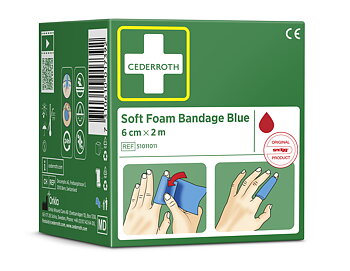 Soft Foam Bandage Blue 6 cm x 2 m
