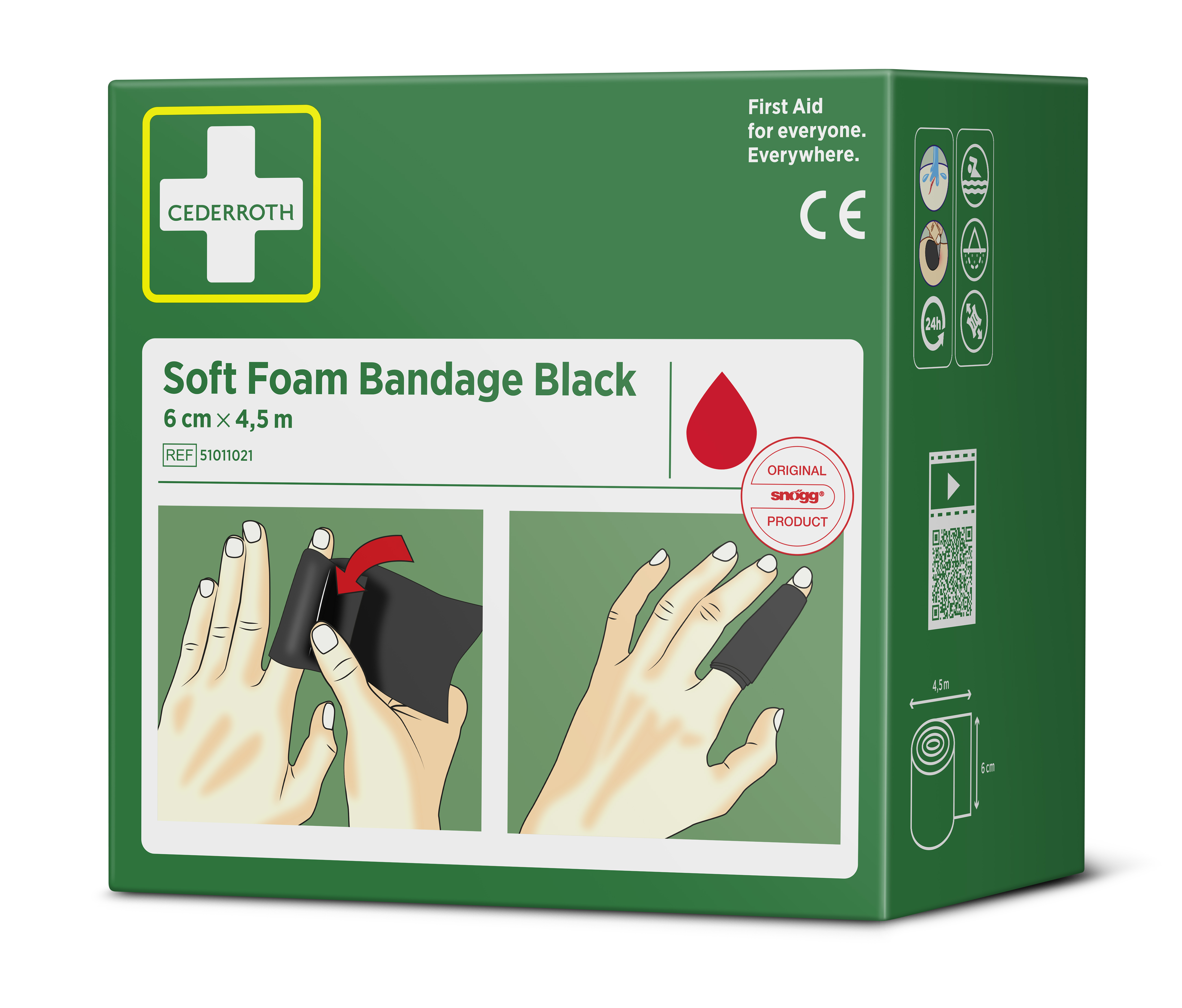 Soft Foam Bandage Black 6 cm x 4,5 m - 2
