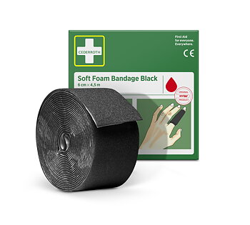 Soft Foam Bandage Black 6 cm x 4,5 m