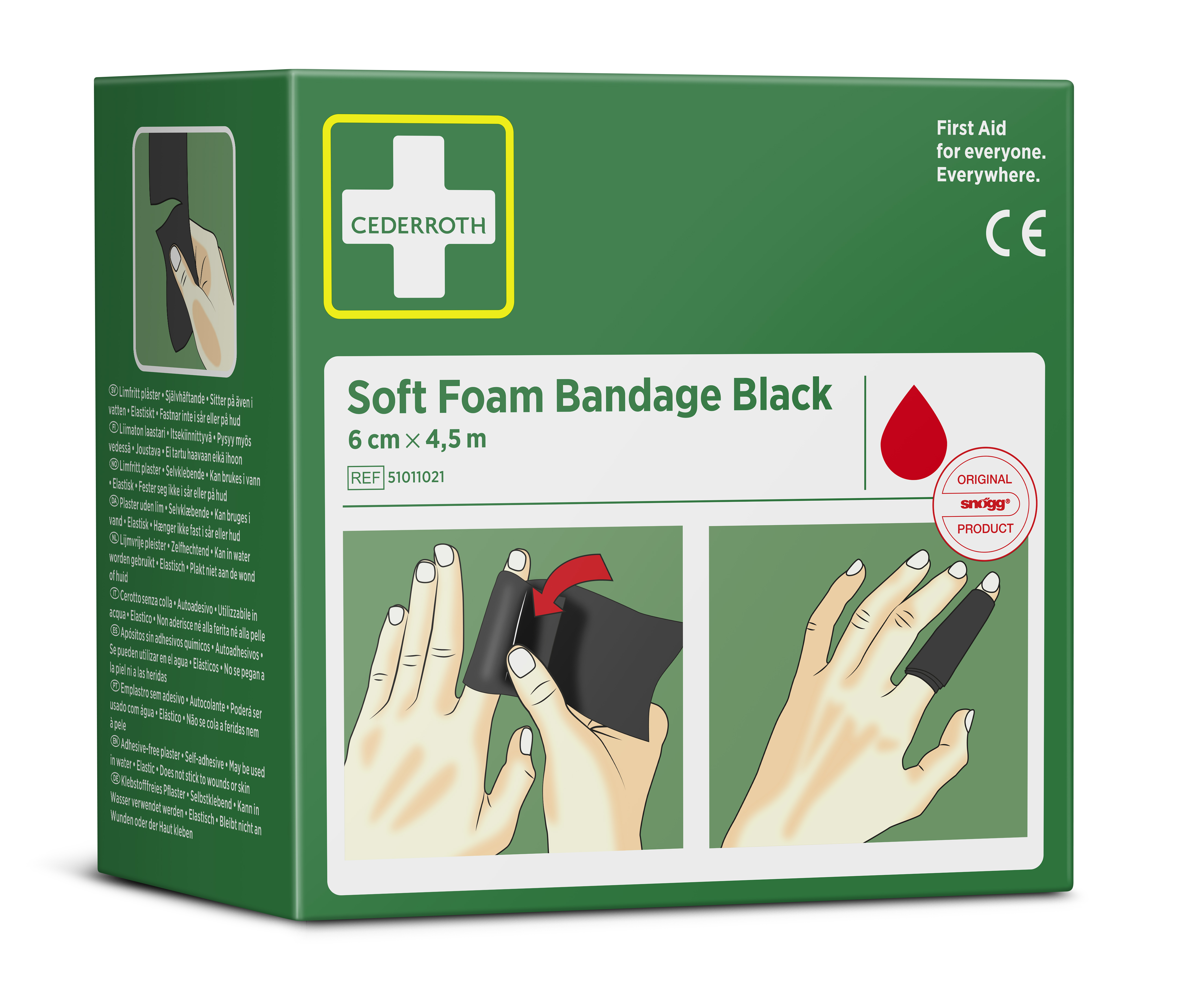 Soft Foam Bandage Black 6 cm x 4,5 m - 3