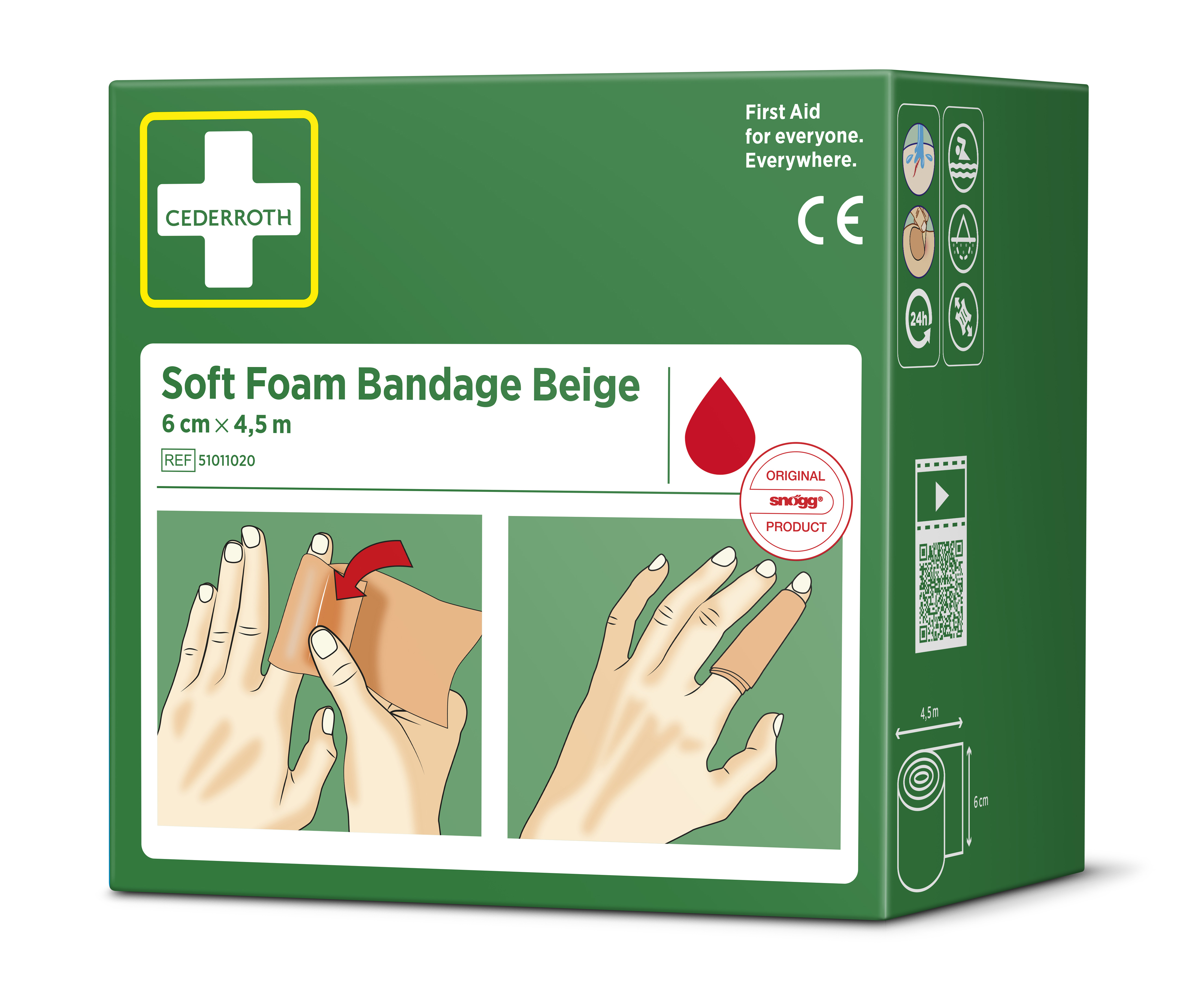 Soft Foam Bandage Beige 6 cm x 4,5 m - 2