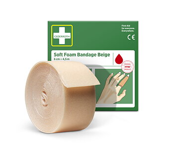 Soft Foam Bandage Beige 6 cm x 4,5 m