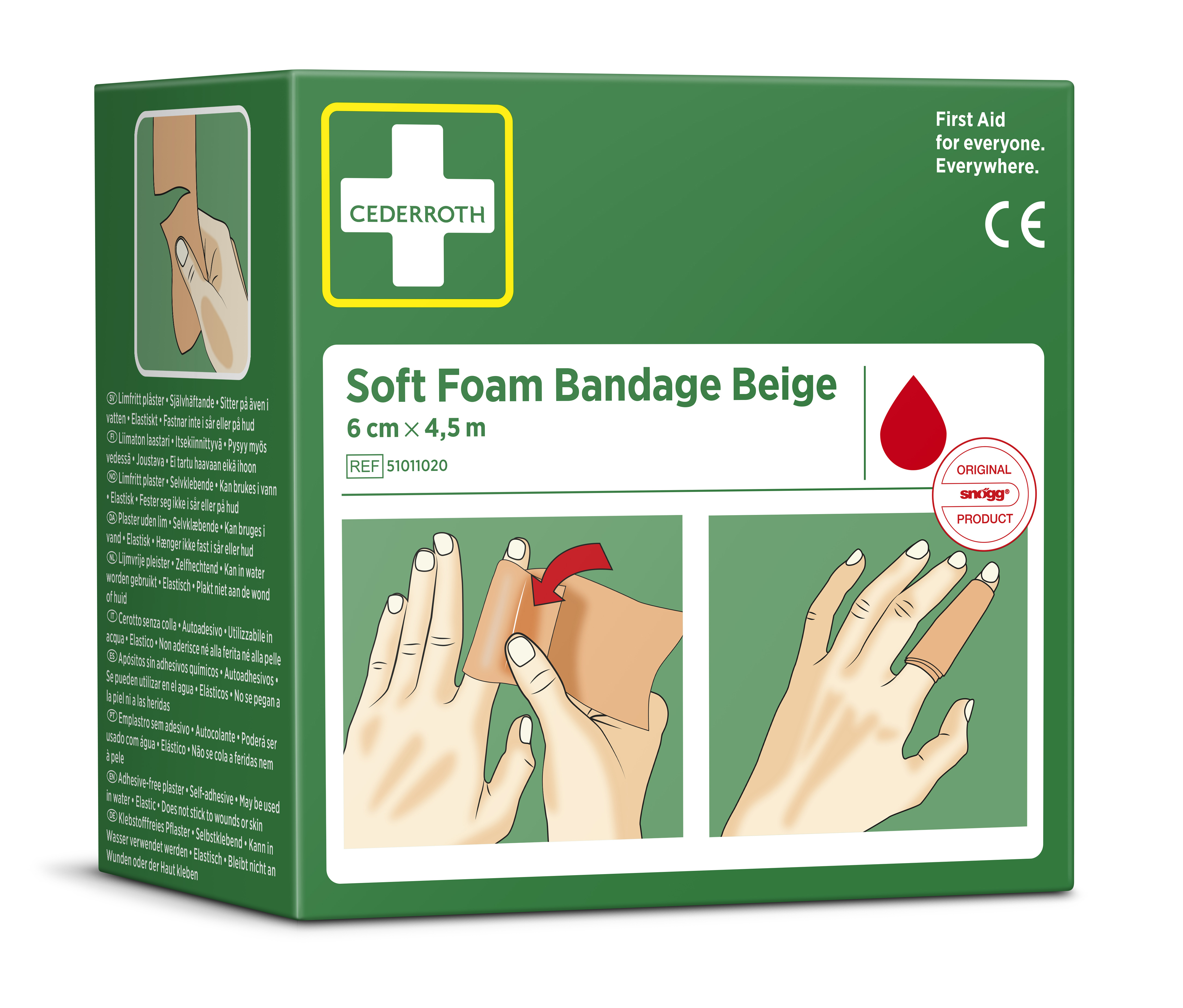 Soft Foam Bandage Beige 6 cm x 4,5 m - 3