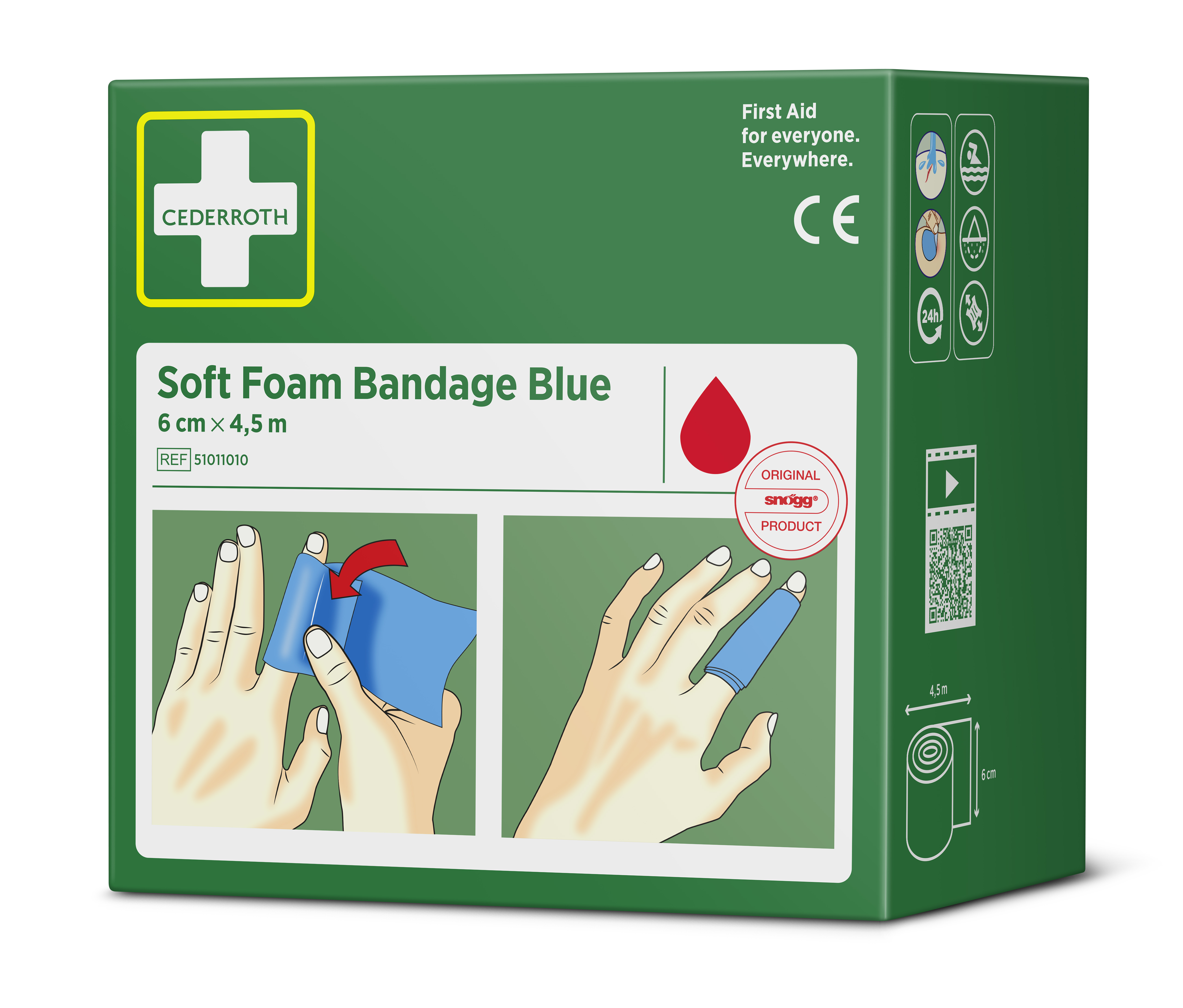 Soft Foam Bandage Blue 6 cm x 4,5m - 3