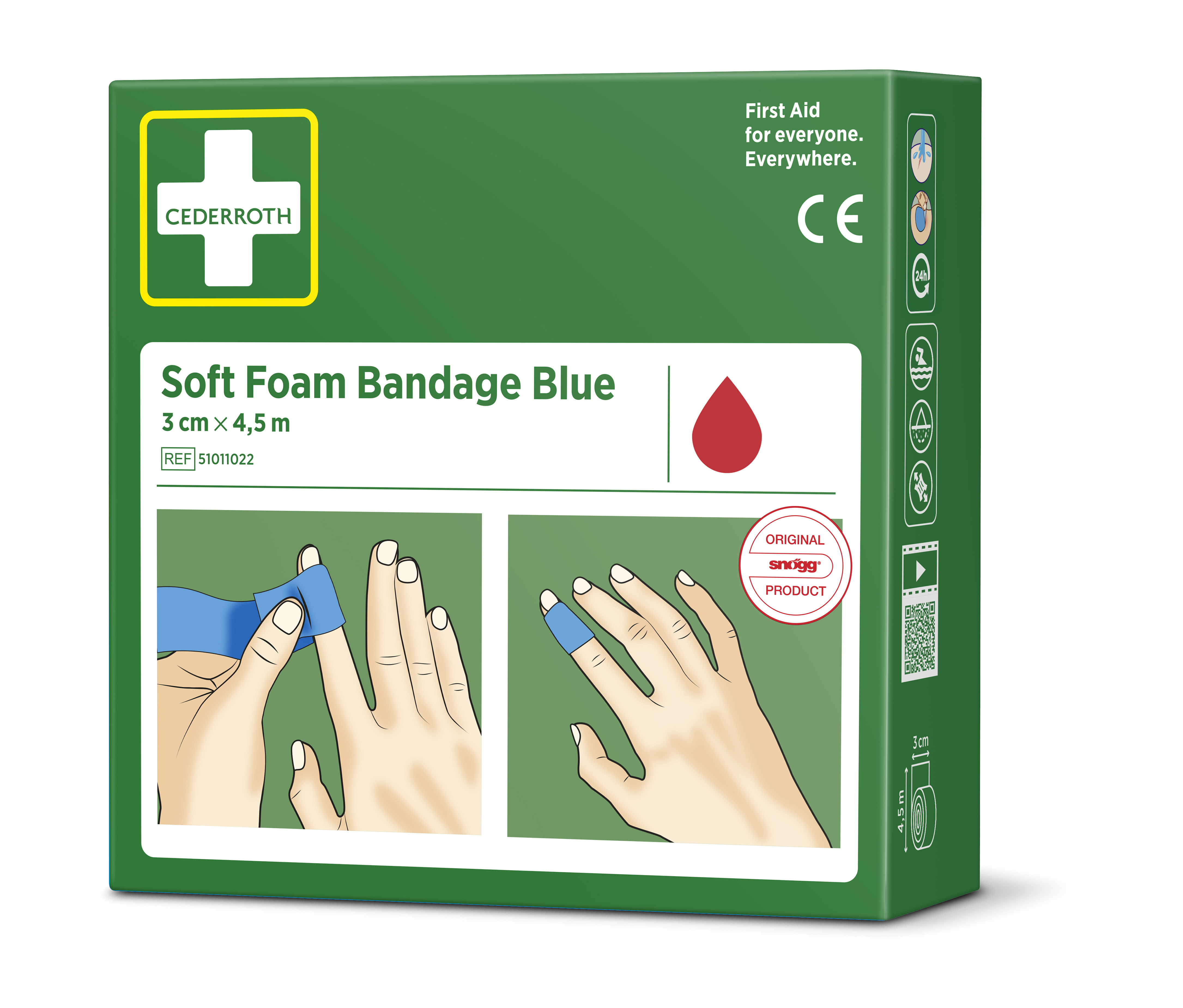 Soft Foam Bandage Blue 3 cm x 4,5 m - 2
