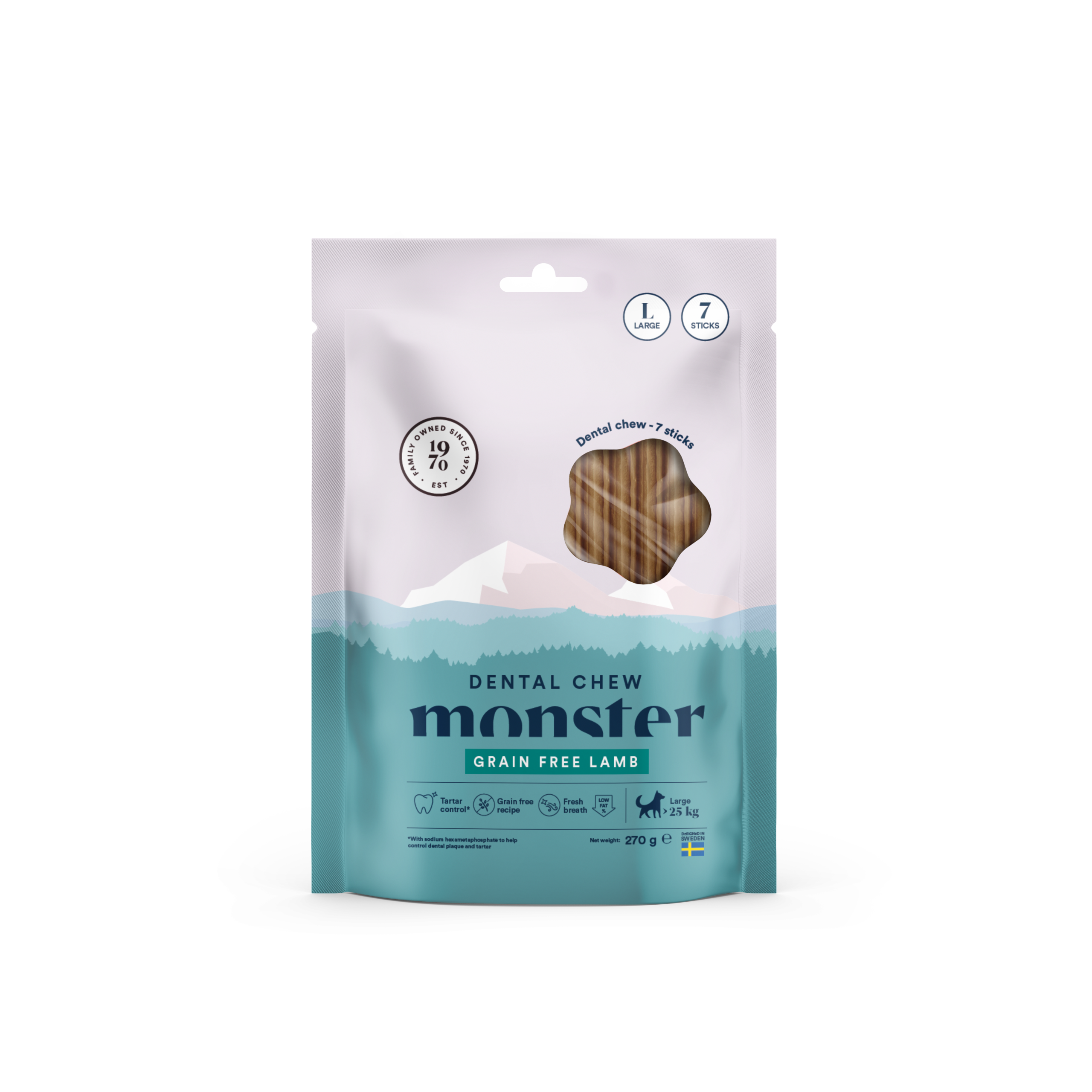 Monster Dental Chew Grain Free Lamb 7-pack - 3