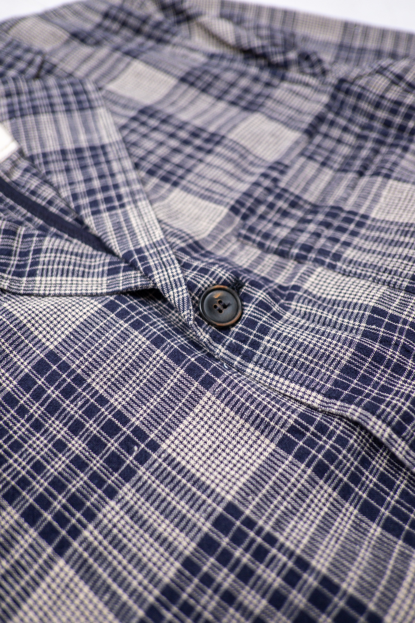 Hansen Garments - Charlie Blazer Navy Ecru Check Cotton/Linen - 3