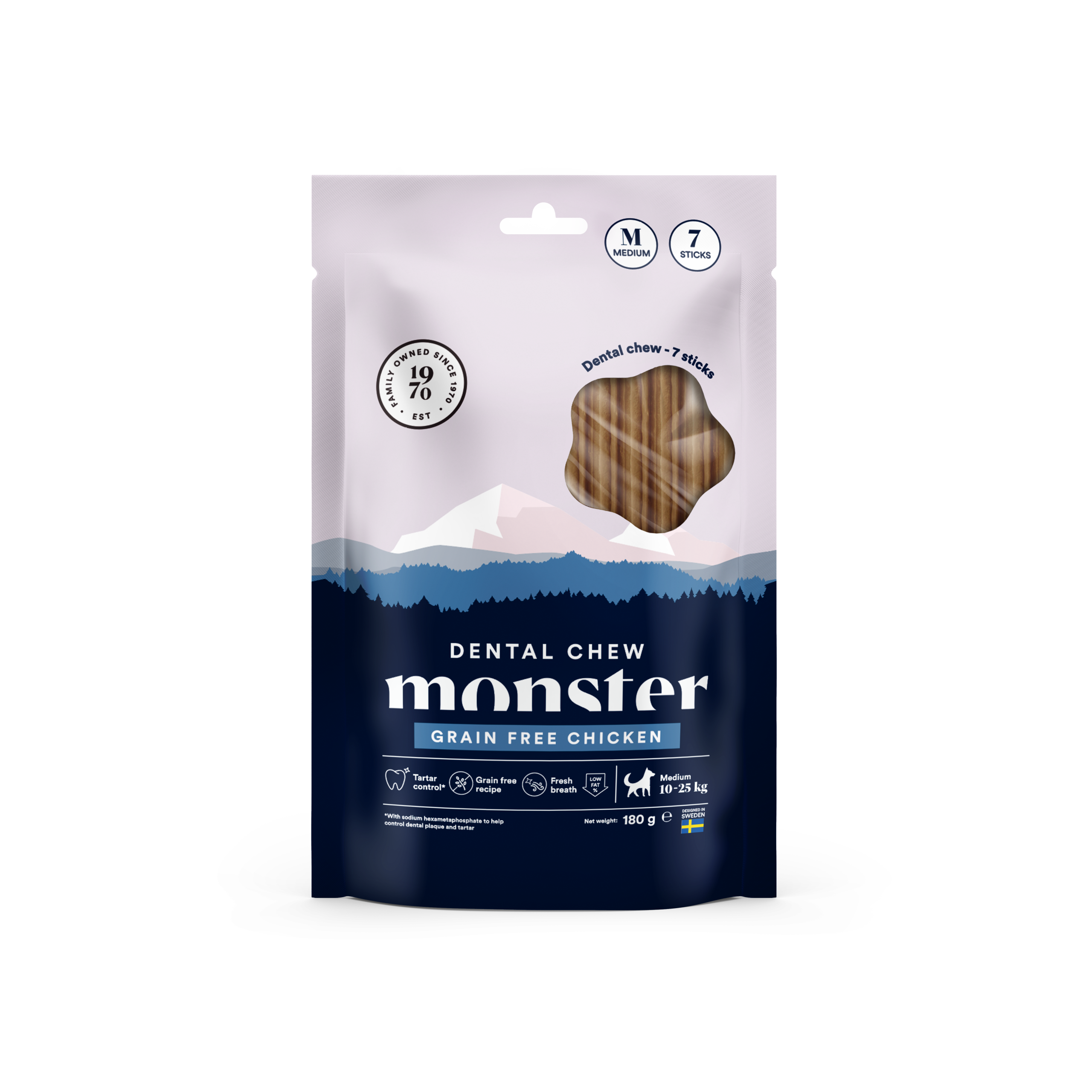 Monster Dental Chew  Grain Free Chicken 7-pack - 2