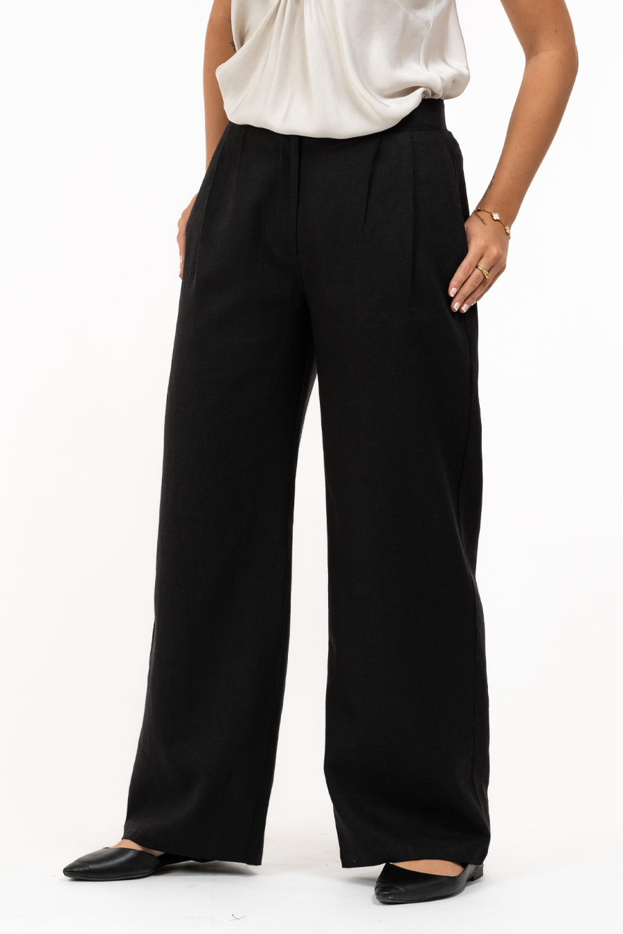 Kelly Pants Linen,  Black - Capri Collection