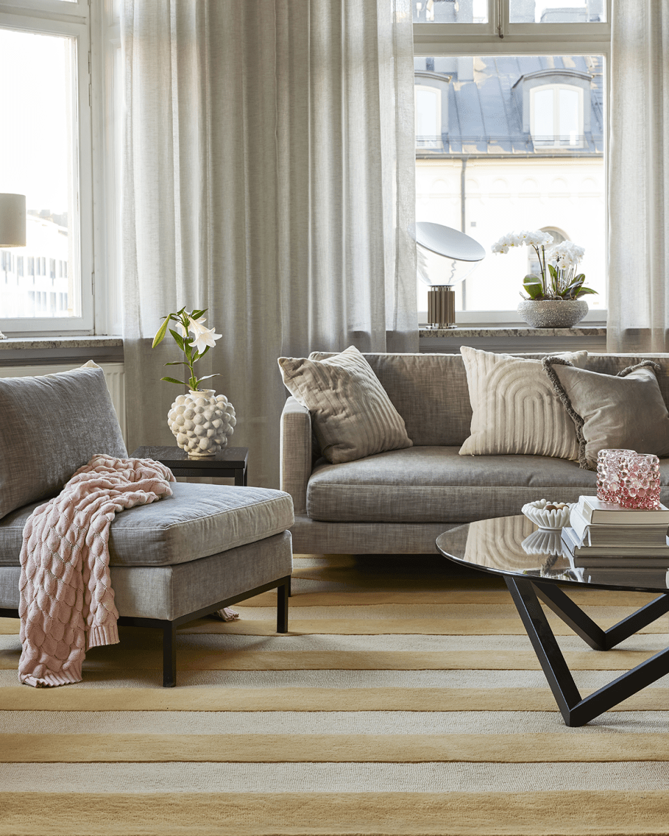 Stripe Boucle Gul 170x230cm - 2