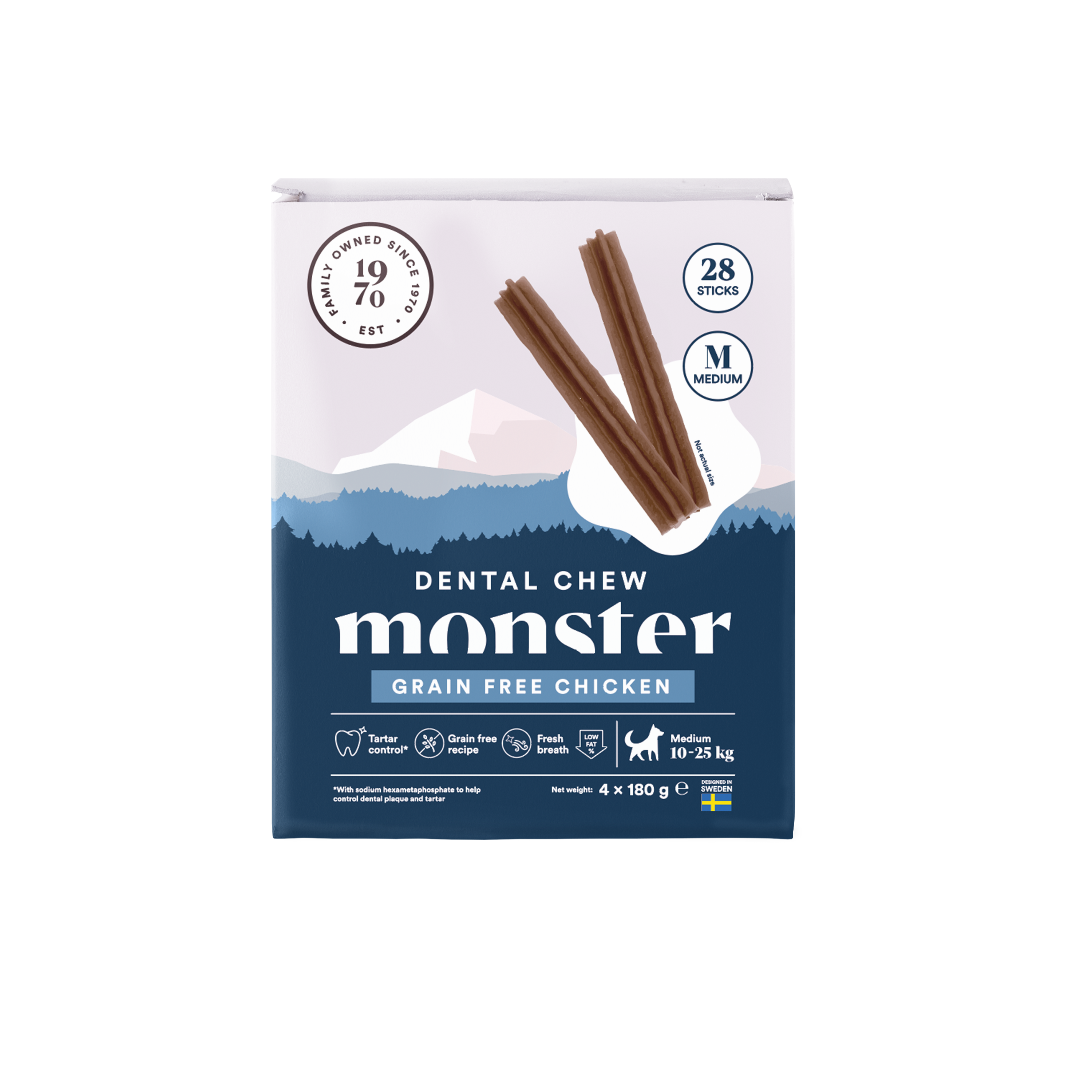 Monster Dental Chew  Grain Free Chicken Month Pack - 2
