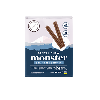Monster Dental Chew  Grain Free Chicken Month Pack