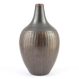 Arthur Andersson (1950s) Unique Brown Vase with Relief Decor 23 cm