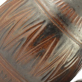 Arthur Andersson (1950s) Two Unique Brown Vases with Relief Decor 11–14 cm