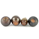 Arthur Andersson (1950s) Four Unique Brown Vases with Relief Decor 5–9 cm