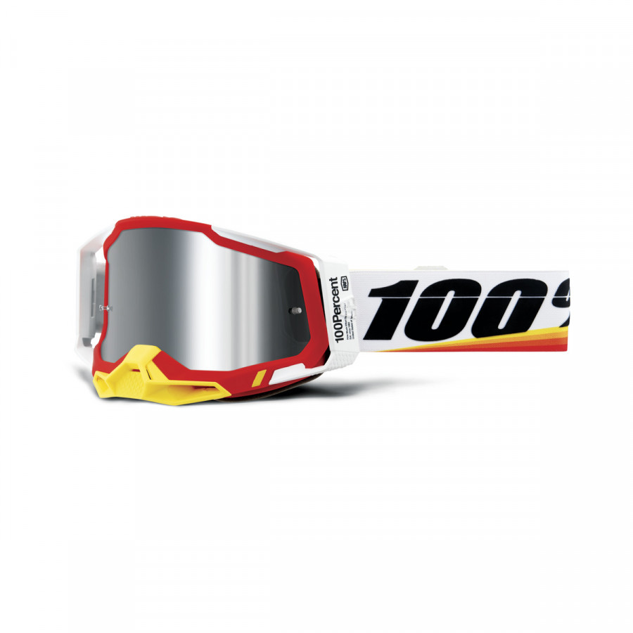100%, RACECRAFT 2 Glasögon Arsham Red - Mirror Silver Flash Lens, VUXEN