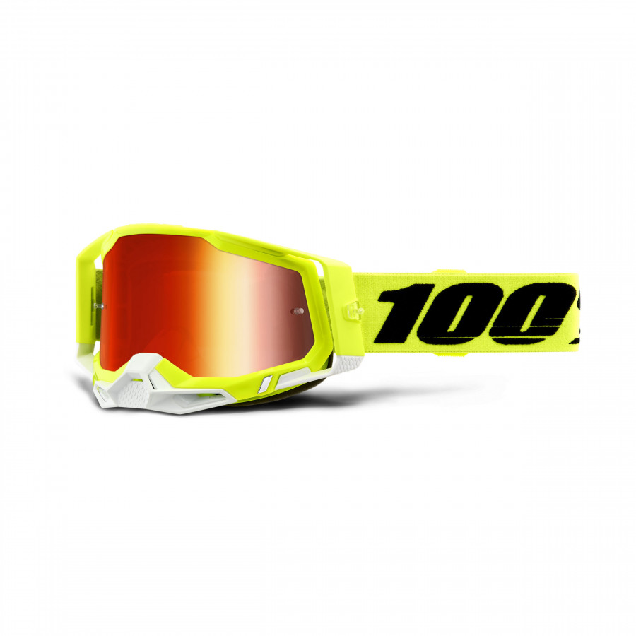 100%, RACECRAFT 2 Glasögon Yellow - Mirror Red Lens, VUXEN