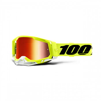 100%, RACECRAFT 2 Glasögon Yellow - Mirror Red Lens, VUXEN