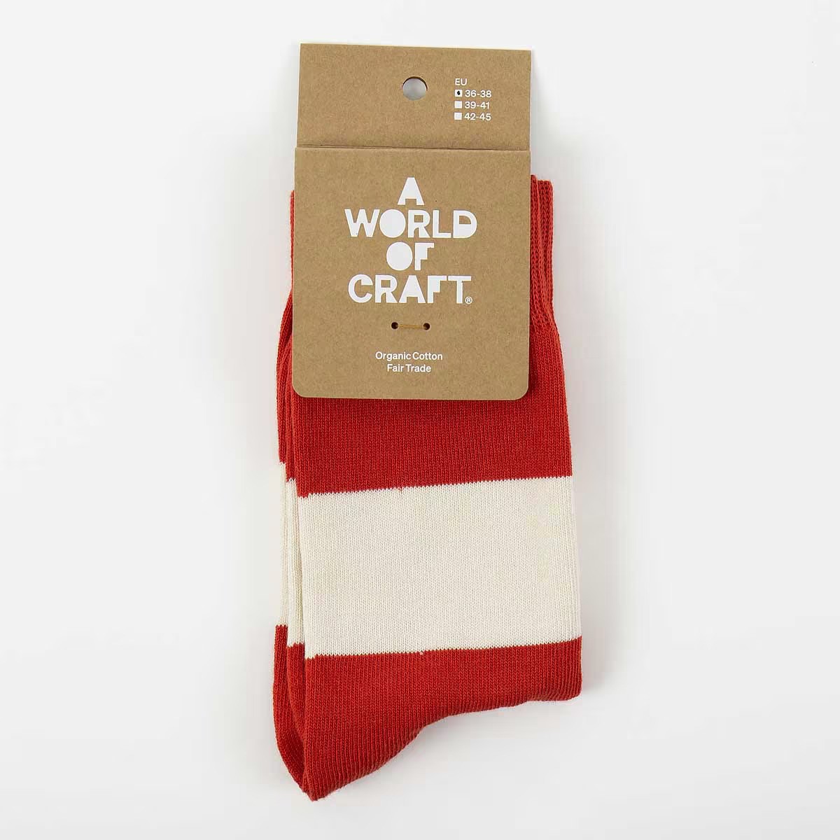 Strumpor röd/cremevit, A World of Craft - 2