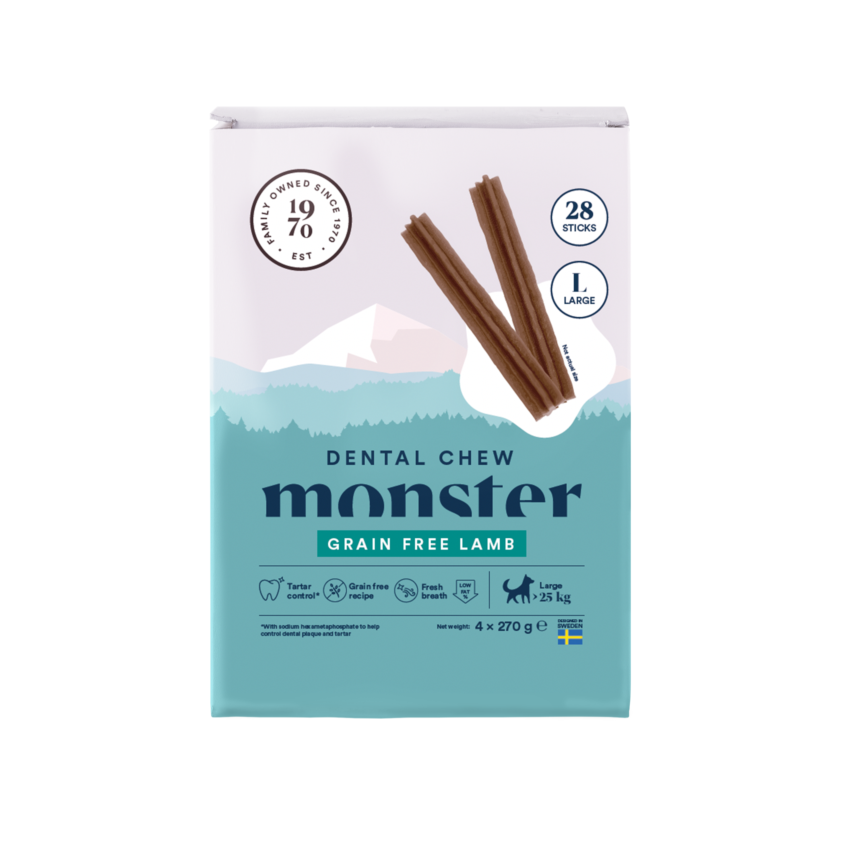 Monster Dental Chew  Grain Free Lamb Month Pack - 3
