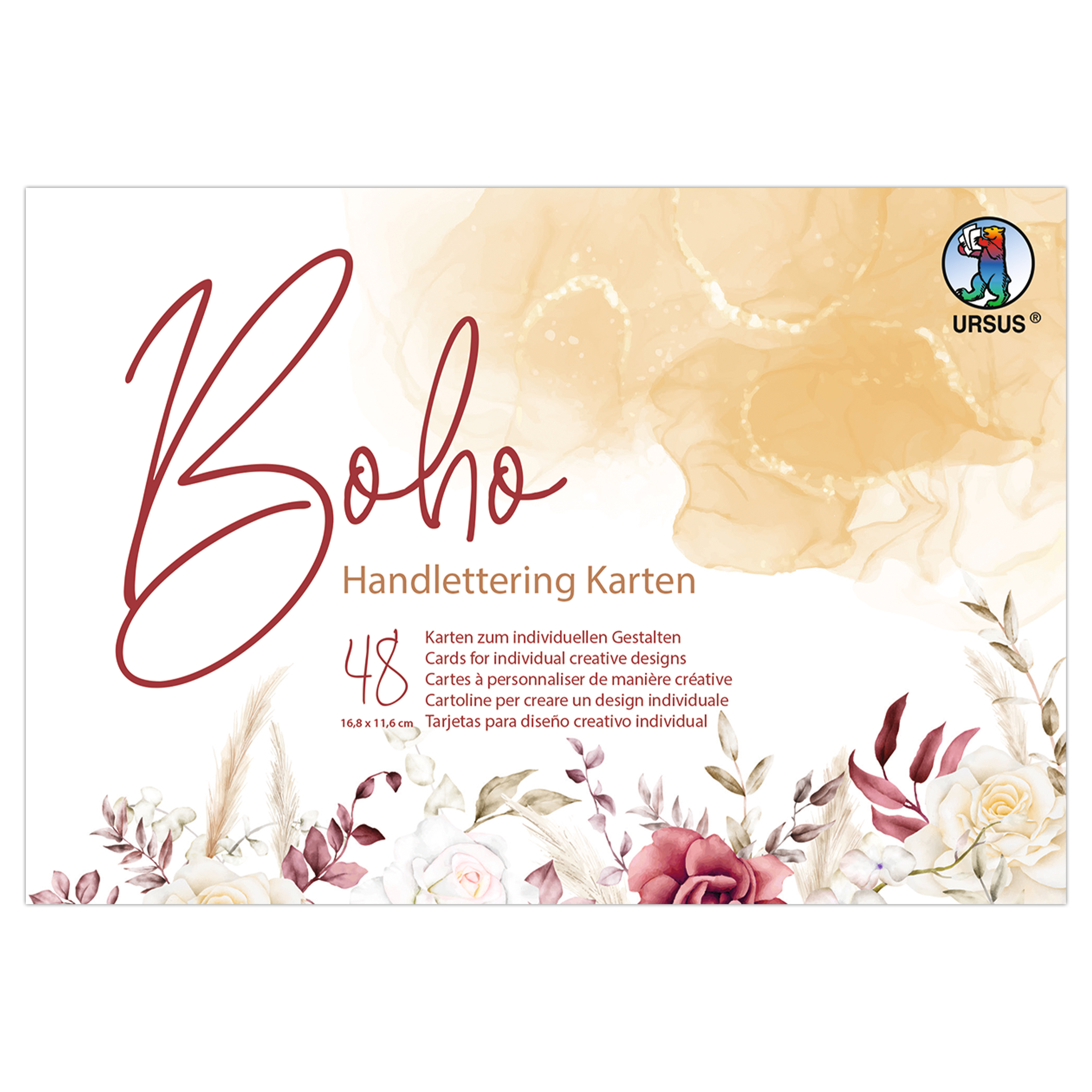 Handletteringpapper - Boho 48 kort