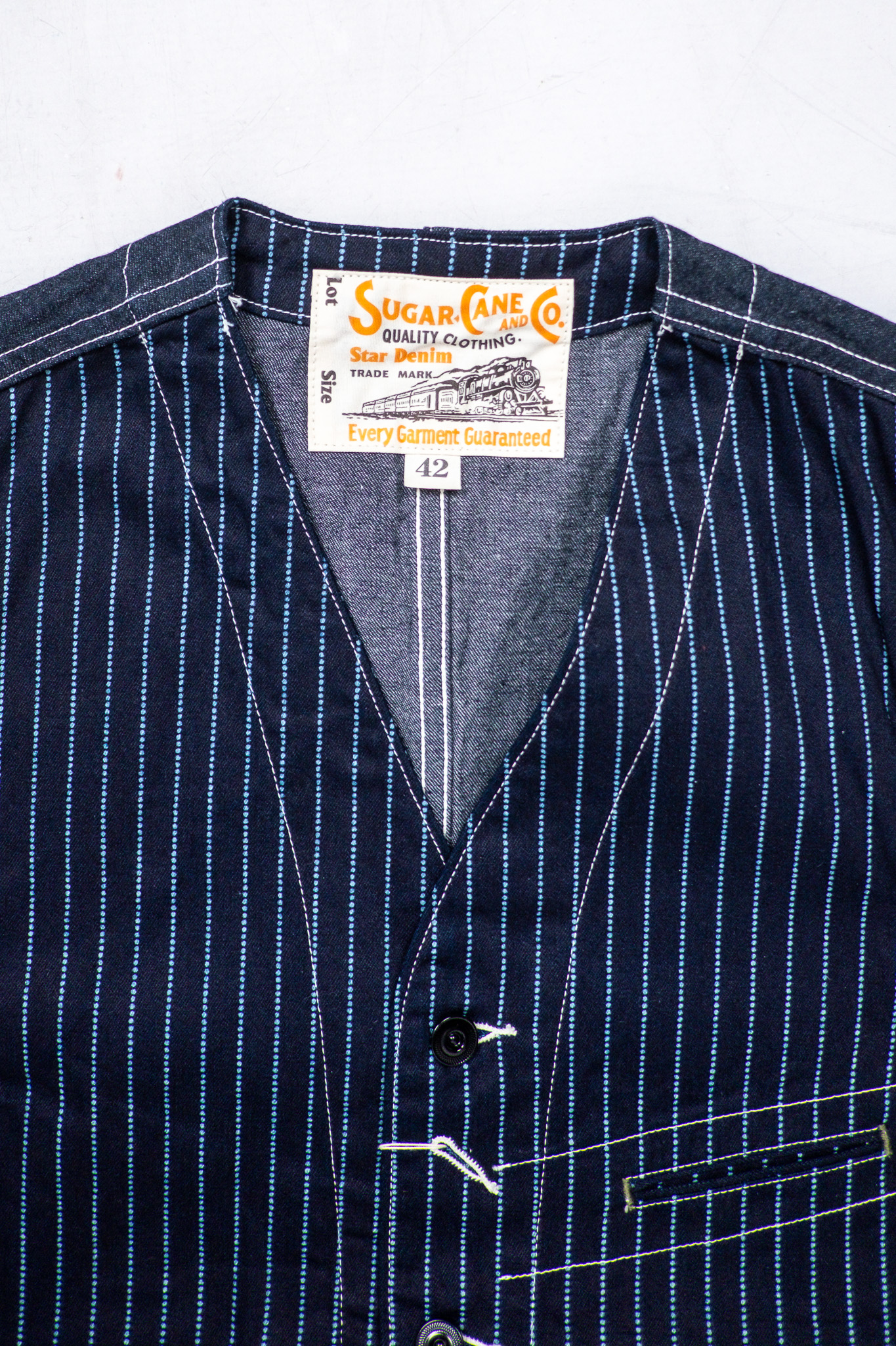 Sugar Cane - 9oz. Wabash Stripe Work West Indigo - Göteborg Manufaktur
