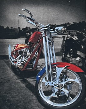Röd Chopper, Diamond Picture Diamond Painting