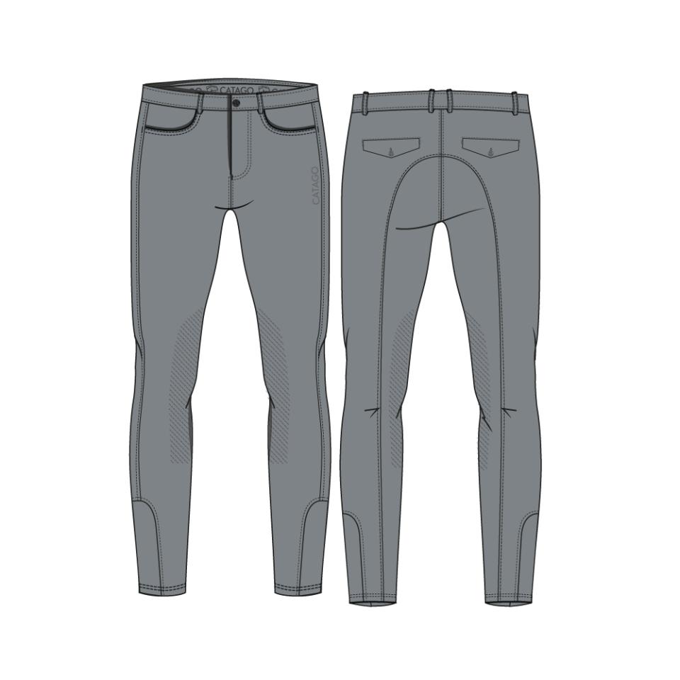 CATAGO MEN Nero Ridbyxor med Knäskoning - Monument (40)