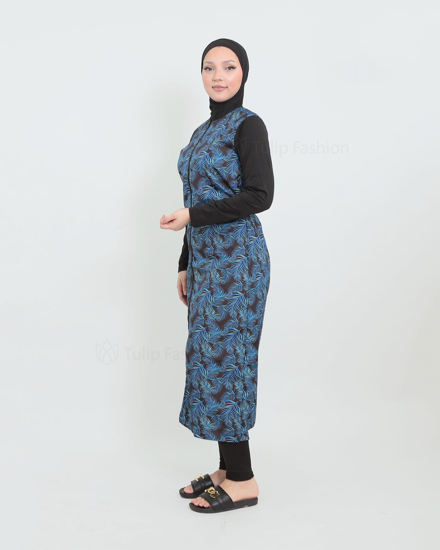 Muslim Swimsuit with hijab - Blue - 3