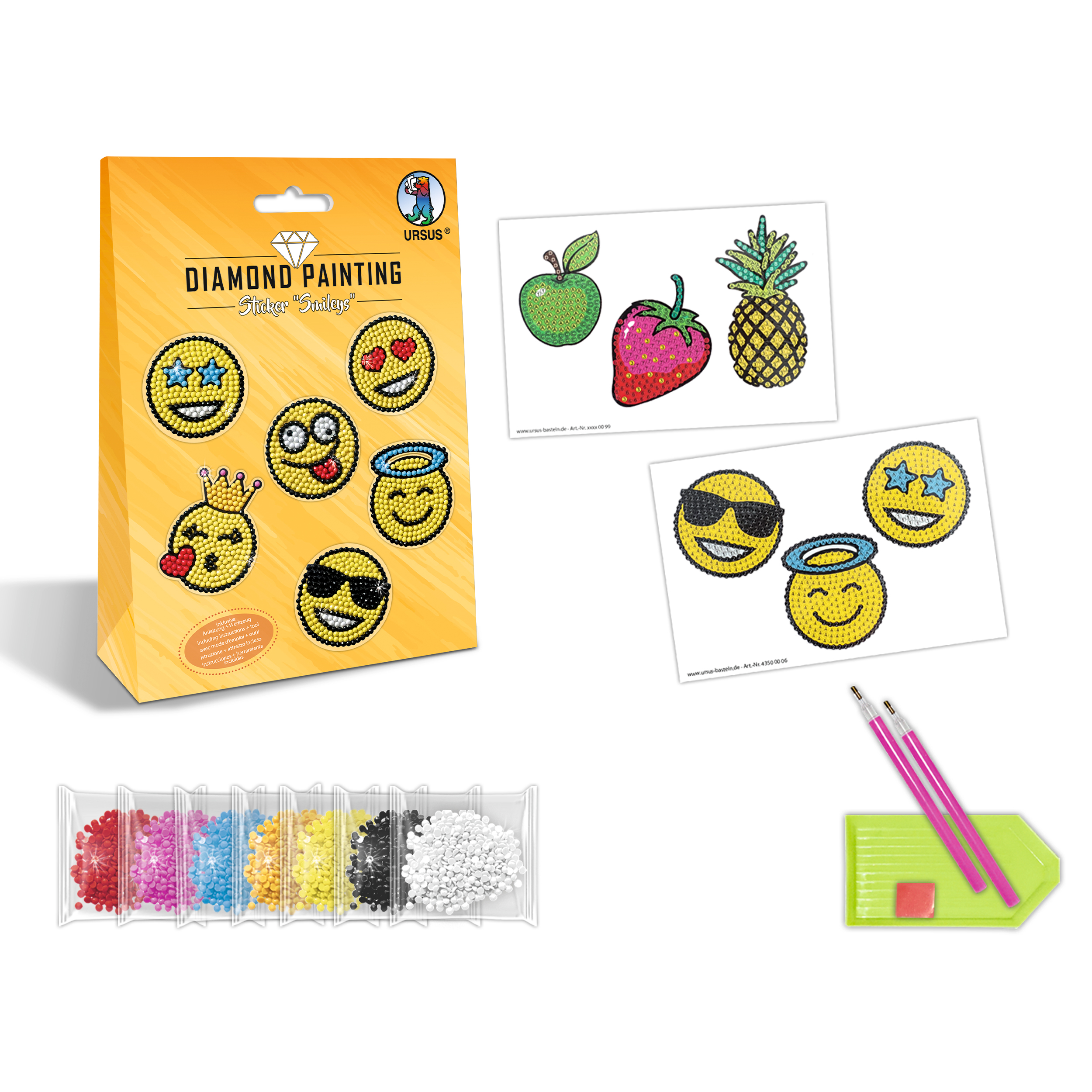 Diamond Painting - Klistermärken - Smileys - 3