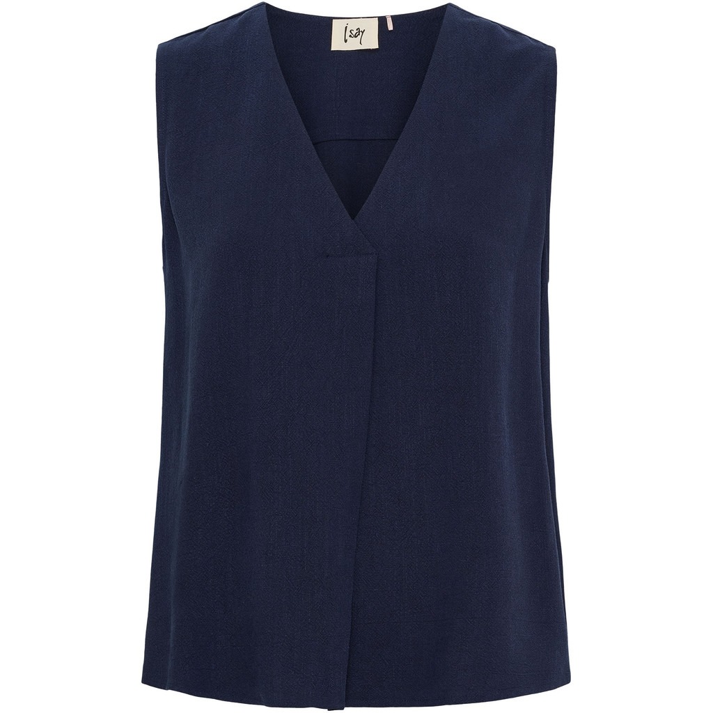 Pearl V-neck Top - Navy - Isay - 4