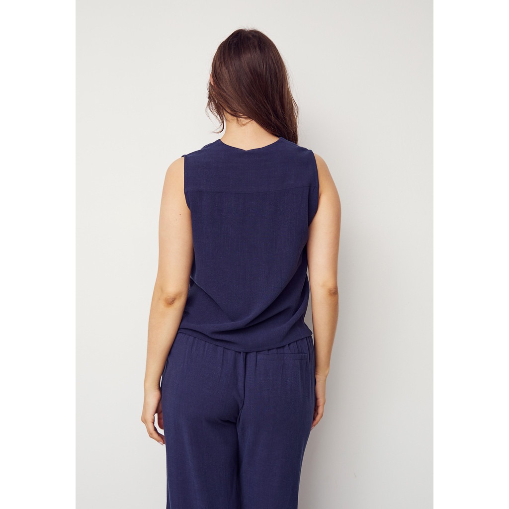 Pearl V-neck Top - Navy - Isay
