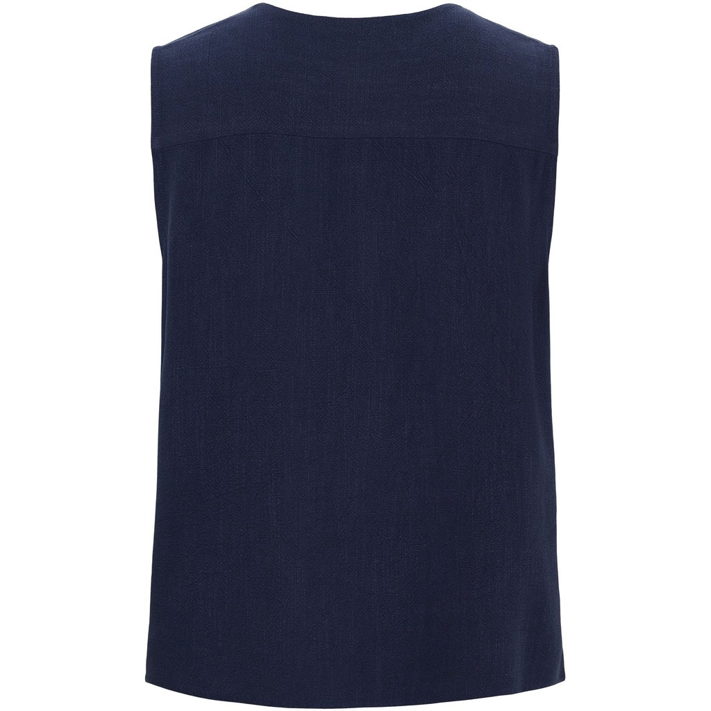 Pearl V-neck Top - Navy - Isay - 5