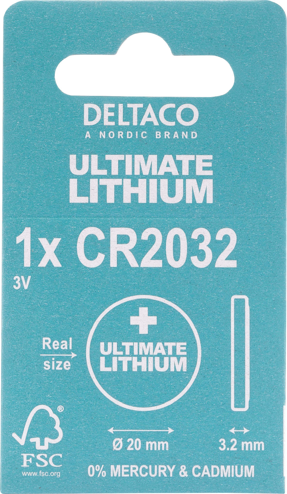 Deltaco Ultimate Lithium CR2032-knappcellsbatteri, 3V, 1-pack - 5