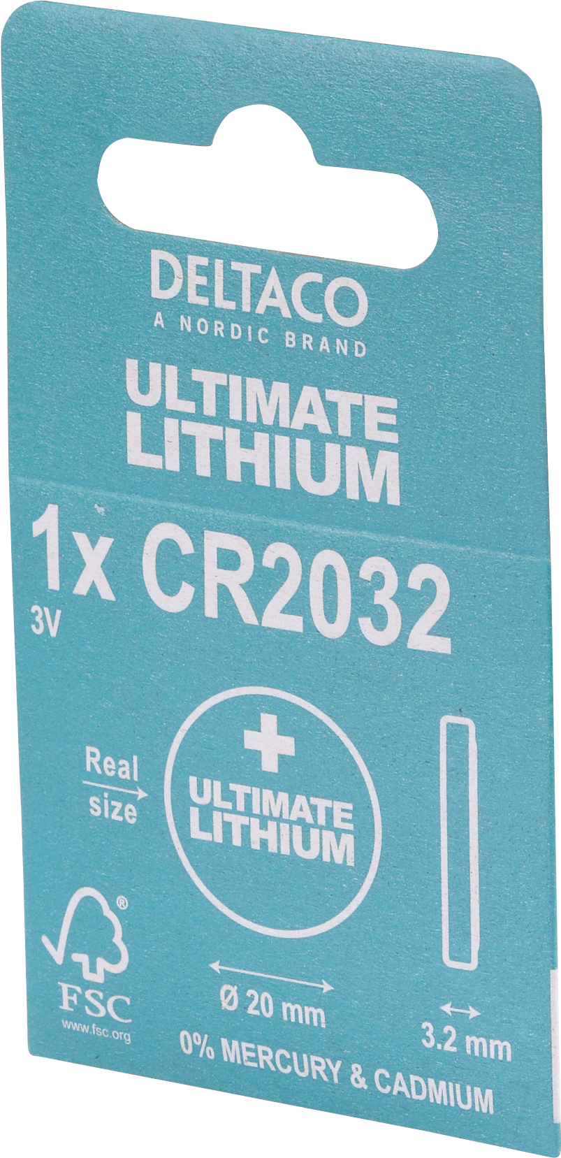 Deltaco Ultimate Lithium CR2032-knappcellsbatteri, 3V, 1-pack - 2