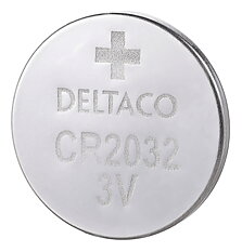 Deltaco Ultimate Lithium CR2032-knappcellsbatteri, 3V, 1-pack