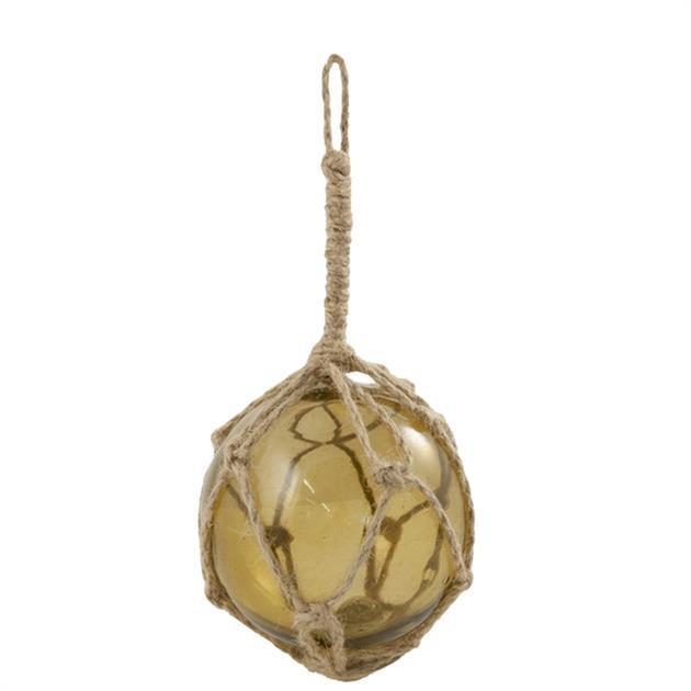 Garnkuler i brunt glass m/ hampetau, Ø 15 cm (3 stk)
