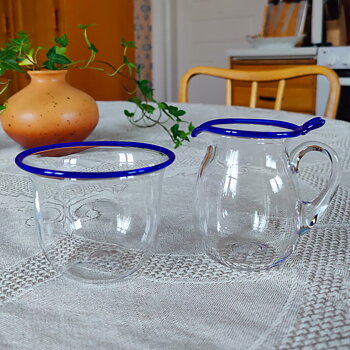  Sockerskål & gräddkanna i glas