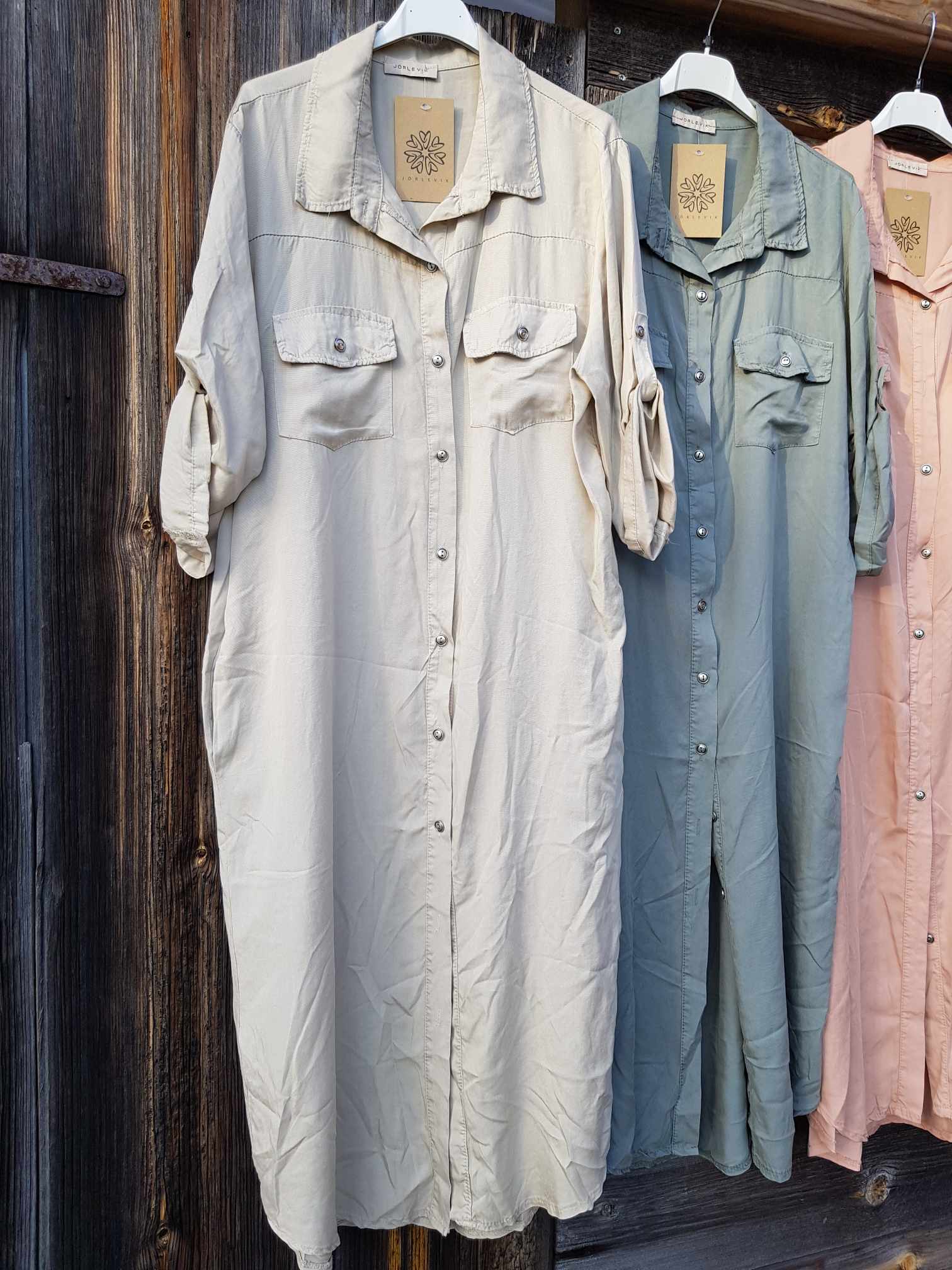 Klänning i lyocell - Beige - 2