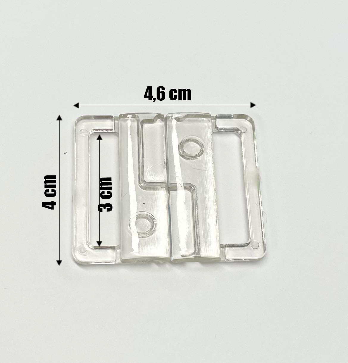 BIKINISPÄNNE - transparent /STORT fäste 3 cm - 2
