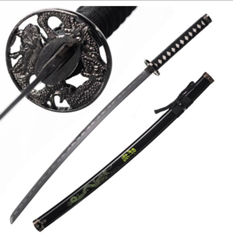 Svart med Gul  samurai Katana  Svärd
