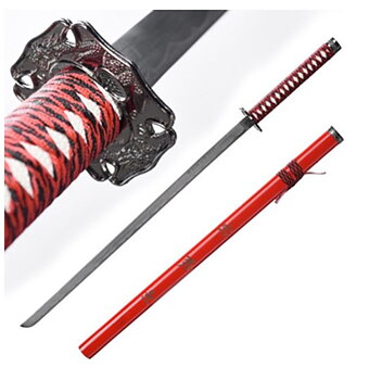 Röd med text Samurai Katana Svärd