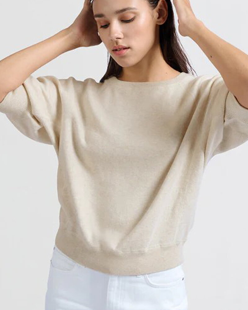Jumper rundringad raglanärm beige