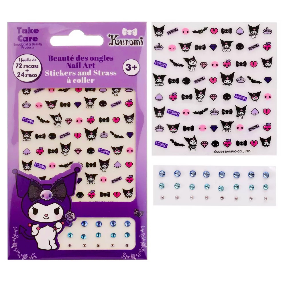 Kuromi Nagelstickers & Rhinestones