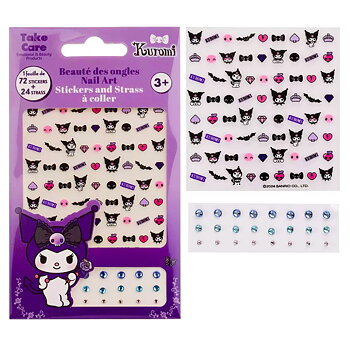 Kuromi Nagelstickers & Rhinestones