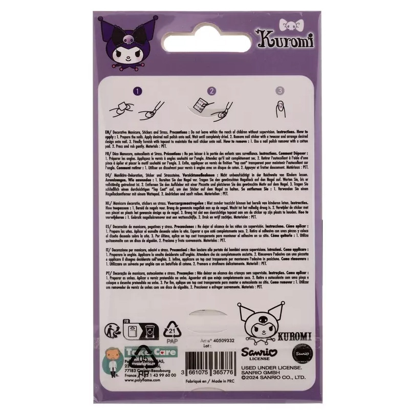 Kuromi Nagelstickers & Rhinestones - 2
