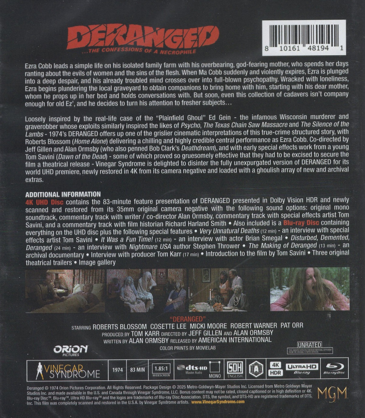 Deranged...The Confessions of a Necrophile (ej svensk text) (4K Ultra HD + Blu-ray) - 2